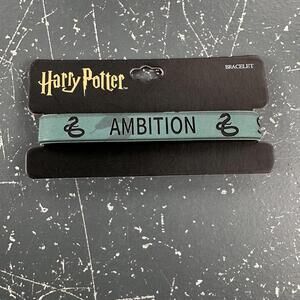 Harry Potter Bracelet One Size Blue Green Teal Slytherin Rubber Band NWT